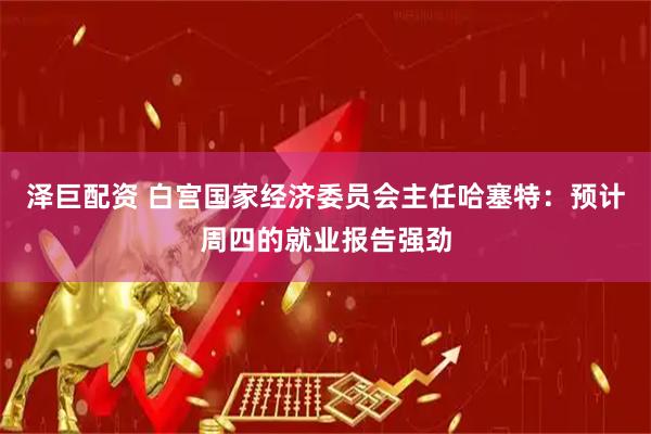 泽巨配资 白宫国家经济委员会主任哈塞特：预计周四的就业报告强劲